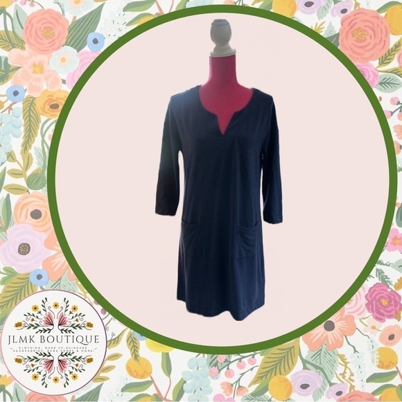 LILLY PULITZER UPF 50 + JOYCE DRESS IN TRUE NAVY - EUC - Picture 2 of 12